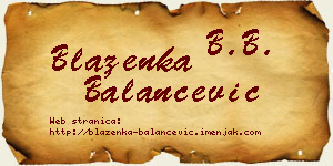 Blaženka Balančević vizit kartica